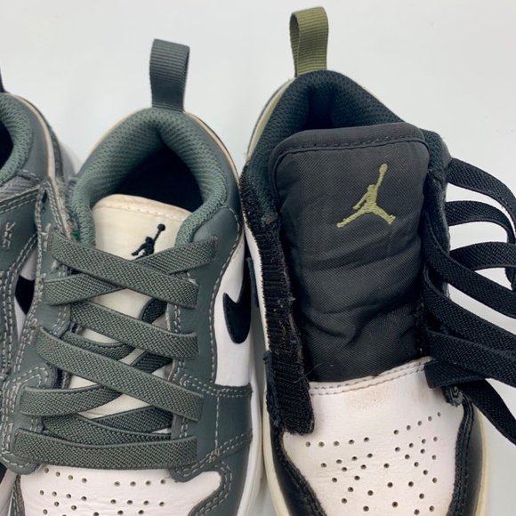 Air Jordan 1/Nike basketball low top hook and loop closure white black sneakers - Picture 9 of 16